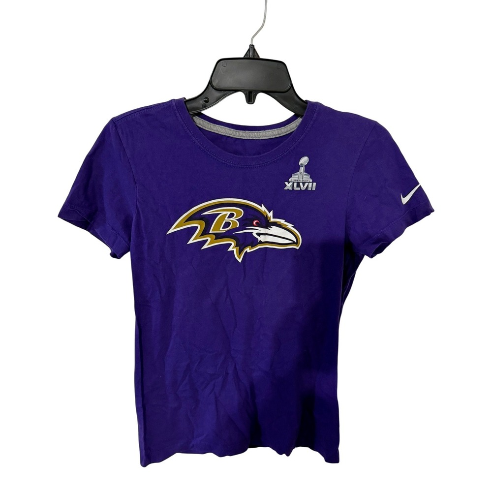 Nike Baltimore Ravens Super Bowl XLVII Torrey Smith 82 Purple T-Shirt Womens M